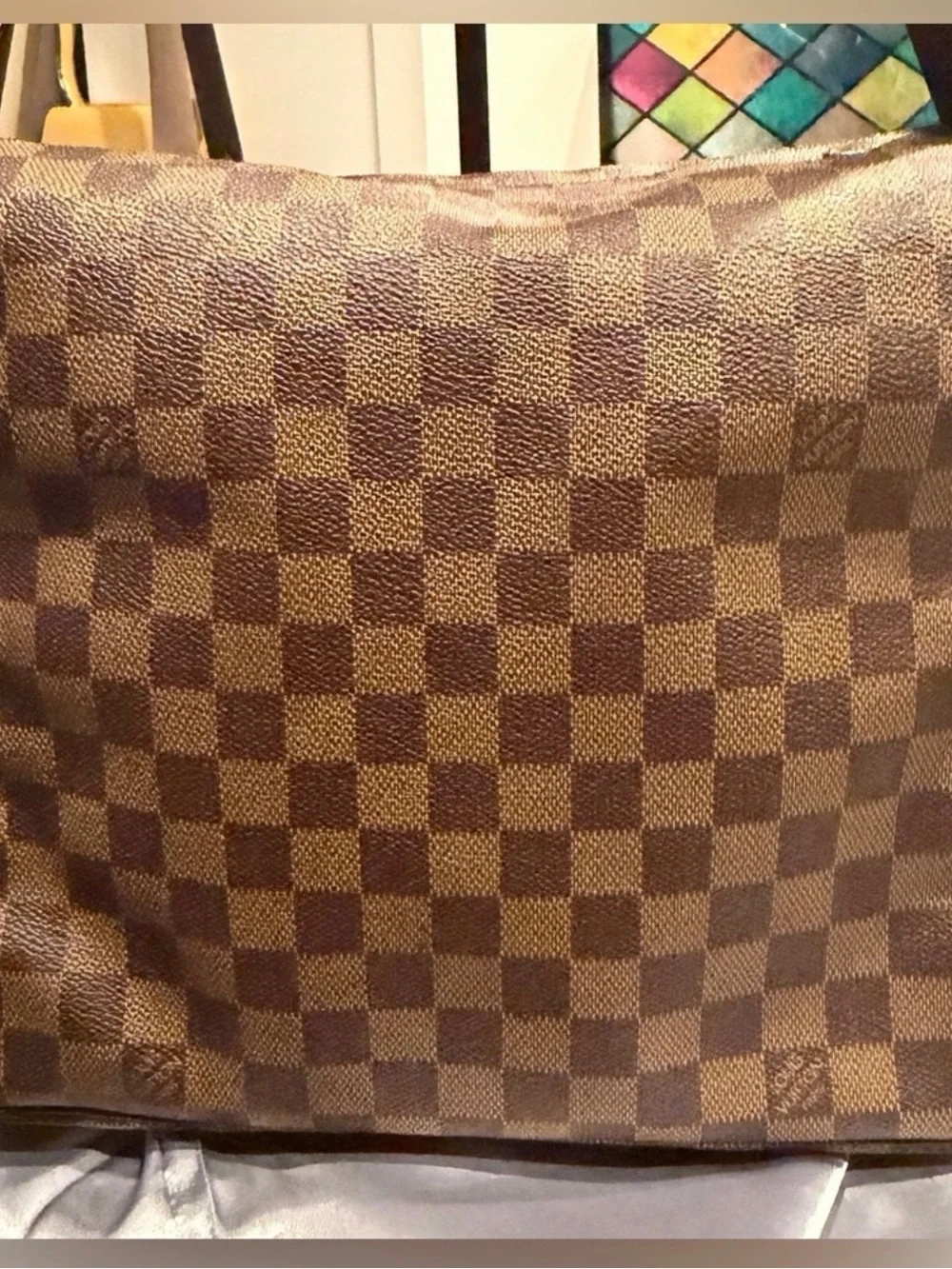 Louis Vuitton Men's Brown Checkered Messenger Bag - Canvas Shoulder Bag - Picture 11 of 12